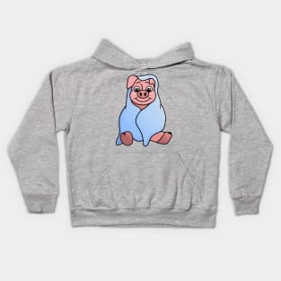 Pig in a Blanket, too cute to eat. Kids Hoodie